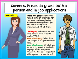 Personal Presentation and Cover Letters - Careers Lesson