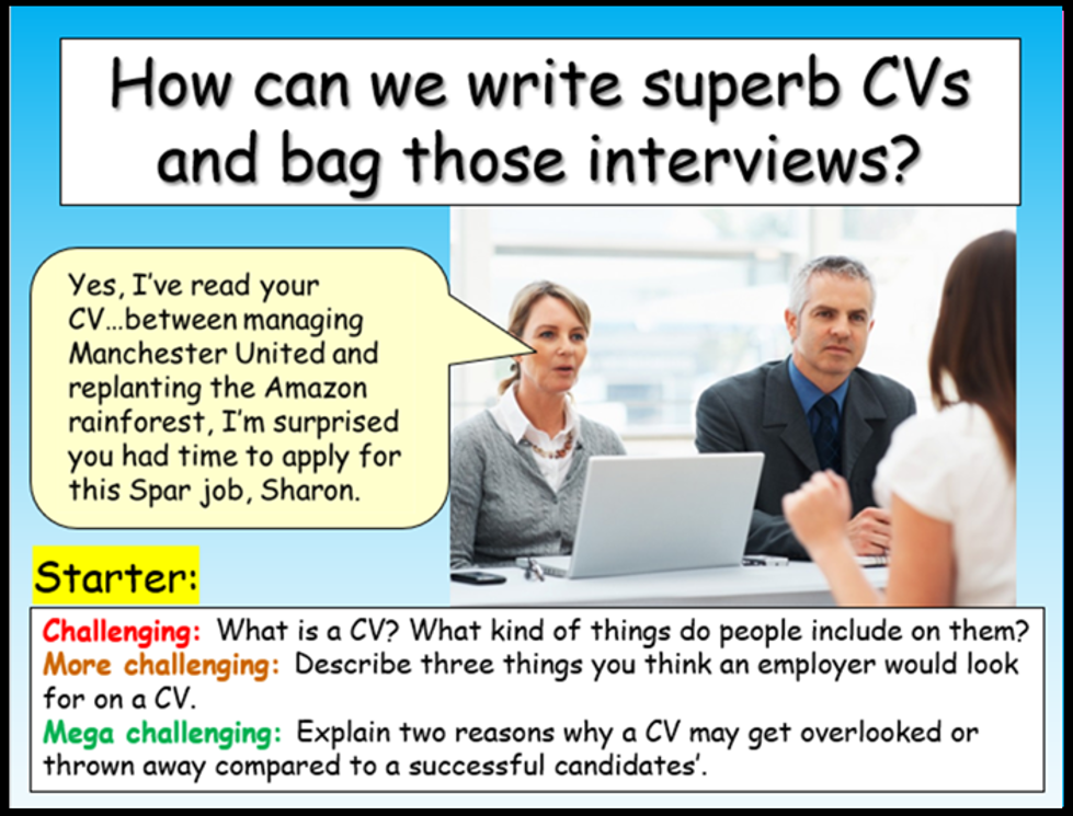 CV Writing - Careers Lesson