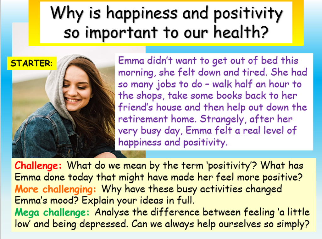 Mental Health - Positivity PSHE