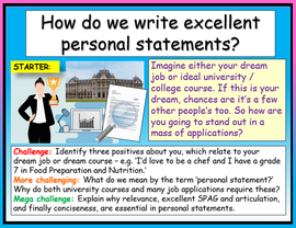 Writing Personal Statements