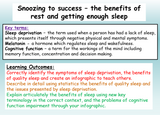 Rest, sleep and sleep deprivation PSHE lesson