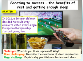 Rest, sleep and sleep deprivation PSHE lesson