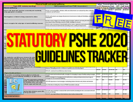Statutory PSHE + RSE 2020 Tracker / Audit KS3 + KS4