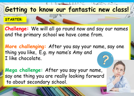 Transition to secondary school lesson