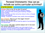 Extra-curricular activities and personal statements careers lesson