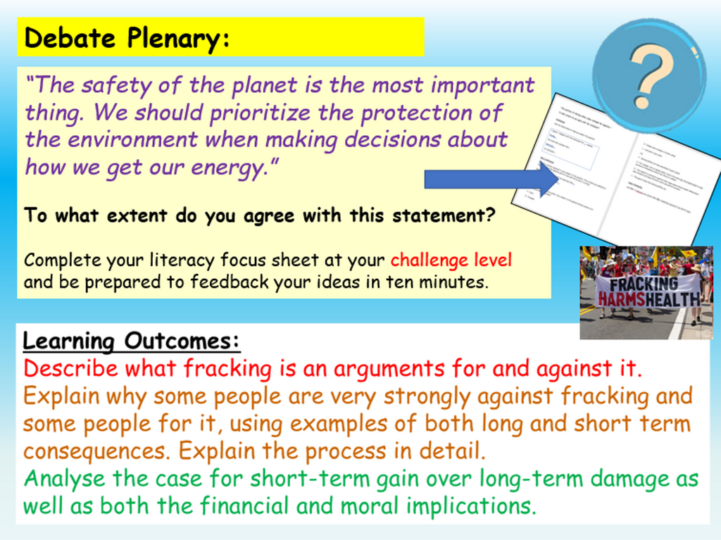 Fracking PSHE / Citizenship Lesson – EC Publishing