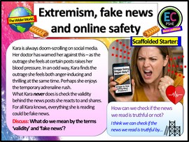 Online Safety - Extremism and Fake News PSHE Lesson