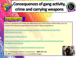 Gangs, Crime, Carrying Illegal Weapons and Consequences PSHE Lesson