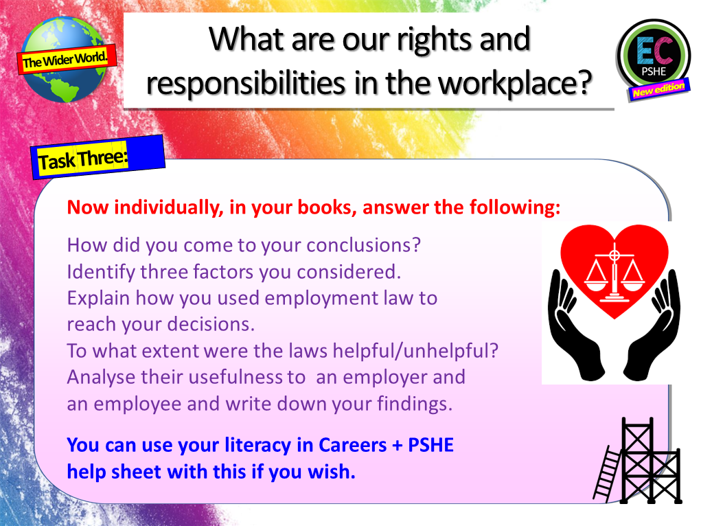 Employment Rights and Responsibilities PSHE / Careers Lesson – EC ...