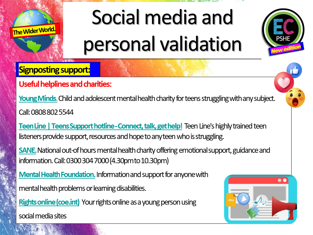 Social Media and Validation - Mental Health PSHE Lesson – EC Publishing