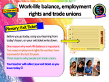 Work-Life Balance, Employment Rights and Trade Unions PSHE Lesson