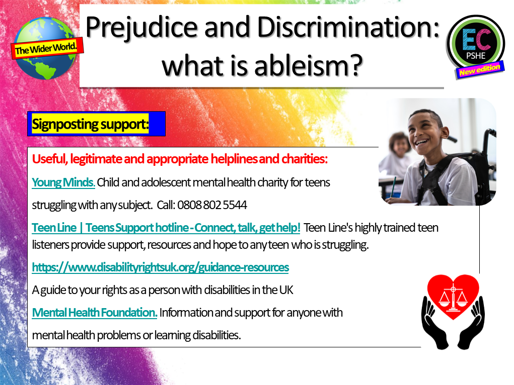 Ableism Disability Prejudice And Discrimination PSHE Lesson – EC Publishing