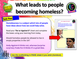 Homeless in Britain - 2 hour PSHE / Citizenship Lesson