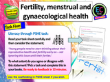 Menstrual, gynaecological, reproductive health and fertility PSHE lesson