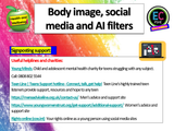 Body Image, AI, Filters and Social Media - PSHE Lesson