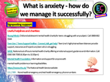 Managing Anxiety Mental Health PSHE Lesson