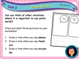 Polite words - KS1 - Year 1
