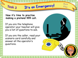 Accidents and Emergencies - Calling 999 -  KS1/Year 2
