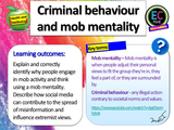 Criminality and Mob Mentality (UK RIOTS 2024) PSHE Lesson