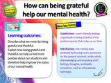 Gratitude and Gratefulness - Mental Health PSHE Lesson