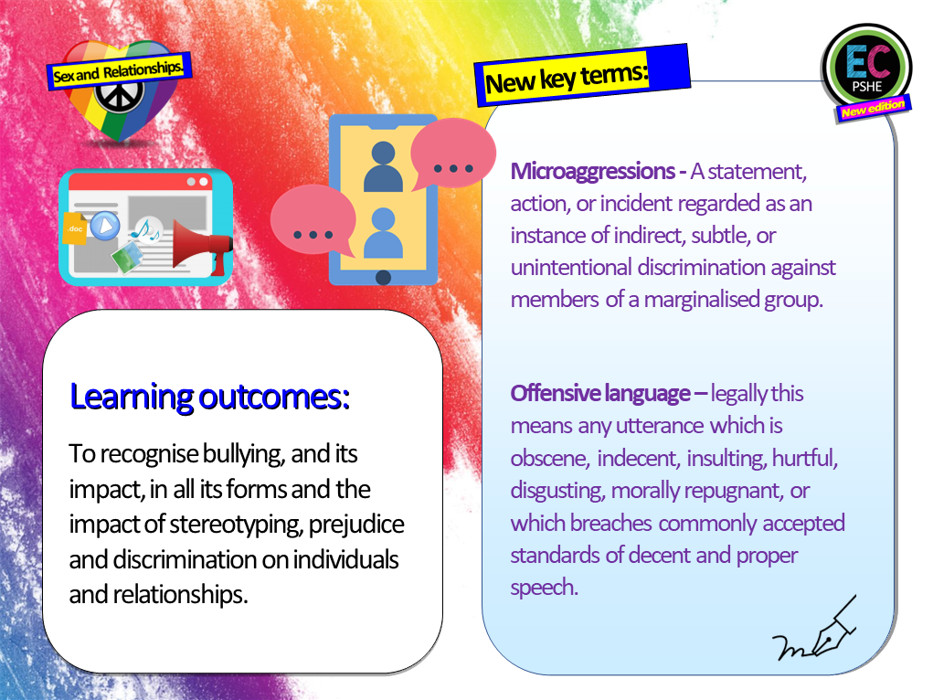 Microaggressions, Offensive Language and Bullying PSHE Lesson – EC ...