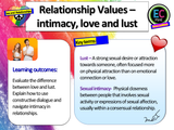 Relationships Values: love, lust and communicating PSHE lesson