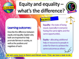 Equality and Equity PSHE Lesson (2 hours)