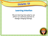 Year 4 - Changing Emotions - Puberty