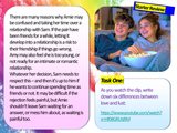Relationships Values: love, lust and communicating PSHE lesson