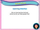 Unkind Words KS1/Year 2