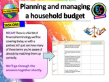 Managing a Household Budget - Finance + Money PSHE Lesson