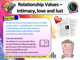 Relationships Values: love, lust and communicating PSHE lesson