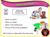 Wants and Needs - KS1/Year 2