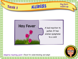 Allergies, allergic reactions and anaphylaxis