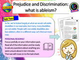 Ableism Disability Prejudice and Discrimination PSHE Lesson