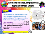 Work-Life Balance, Employment Rights and Trade Unions PSHE Lesson