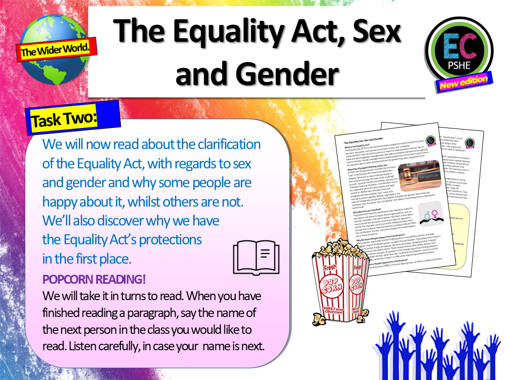 Equality Fact File The Equality Act - Sex and Gender PSHE / Citizenship Lesson – EC Publishing