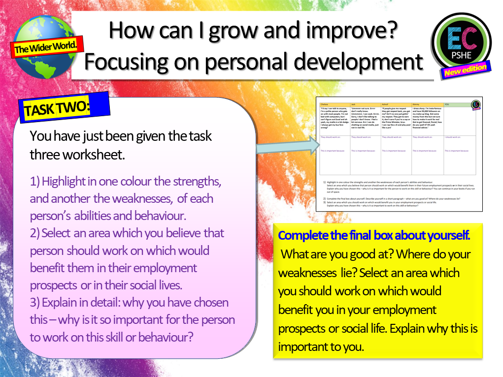 Pd Personal Development Personal Development and Targets - PD PSHE Lesson – EC Publishing