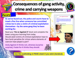 Gangs, Crime, Carrying Illegal Weapons and Consequences PSHE Lesson
