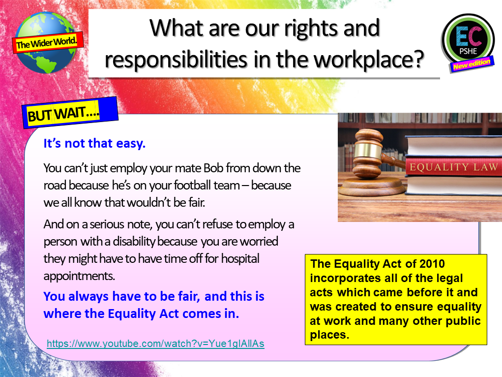 Employment Rights and Responsibilities PSHE / Careers Lesson – EC ...