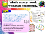 Managing Anxiety Mental Health PSHE Lesson