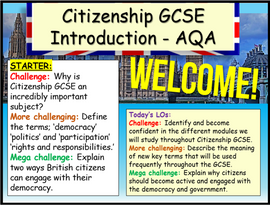 Citizenship GCSE Introduction AQA Lesson