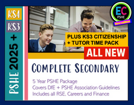 *5 Year Pack - Complete Secondary PSHE and RSE KS3, KS4 (PLUS STATUTORY CITIZENSHIP + TUTOR TIME)*