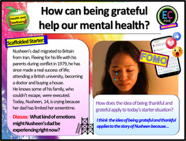 Gratitude and Gratefulness - Mental Health PSHE Lesson
