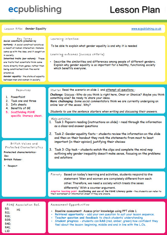 NEW 2026 RSHE COMPLETE KS3 KS4 PSHE PLANNING – EC Publishing
