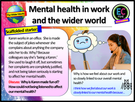 Mental Health Week 2024 - Mental Health in the Workplace PSHE Lesson