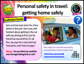 Driving + Travel Safety KS5 PSHE lesson