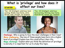 Privilege PSHE Lesson