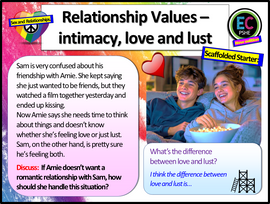 Relationships Values: love, lust and communicating PSHE lesson