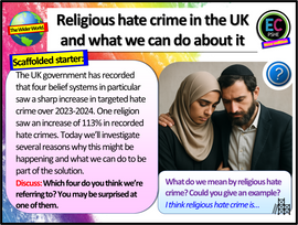Religious Hate Crimes in the UK - Citizenship / PSHE Lesson